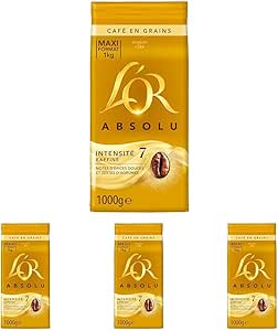 UltriStore – Boutique en ligne high-tech, maison & lifestyle à prix malin L'OR, 1 kg Absolute Coffee Beans, 100% Arabica, Intensity 7.1 kg (Packaging May Vary) (Set of 4)