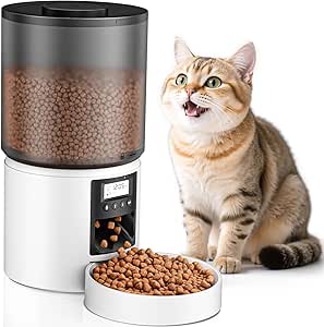 UltriStore – Boutique en ligne high-tech, maison & lifestyle à prix malin 4L Automatic Cat Food Dispenser with Voice Function 10s, Programmable Timer, 6 Meals a Day, Automatic Cat Bowl for Cats and Small Dogs