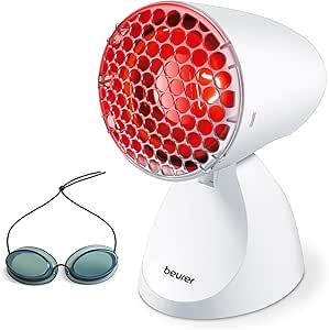 Beurer IL 11 Infrared Lamp with Protective Grid, Medical Device for Cold and Muscle Tension, 5 Levels of Tilt, Protective Glasses Included